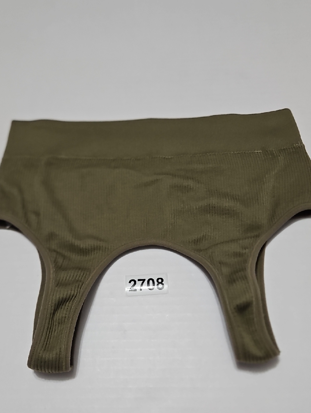 aerie Olive Ribbed Scoop Sports Bra Size L Junior - Picture 6 of 6
